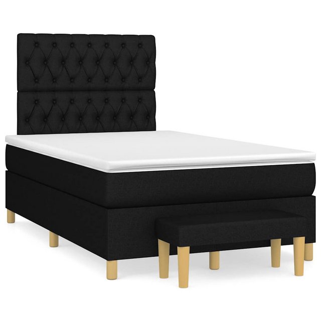 vidaXL Bett Boxspringbett mit Matratze Schwarz 120x190 cm Stoff günstig online kaufen