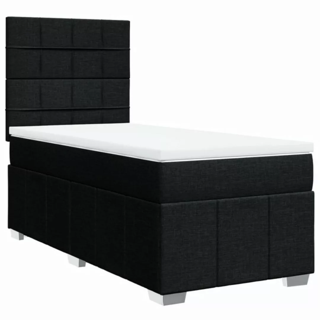 vidaXL Boxspringbett, Boxspringbett mit Matratze Schwarz 90x190 cm Stoff günstig online kaufen