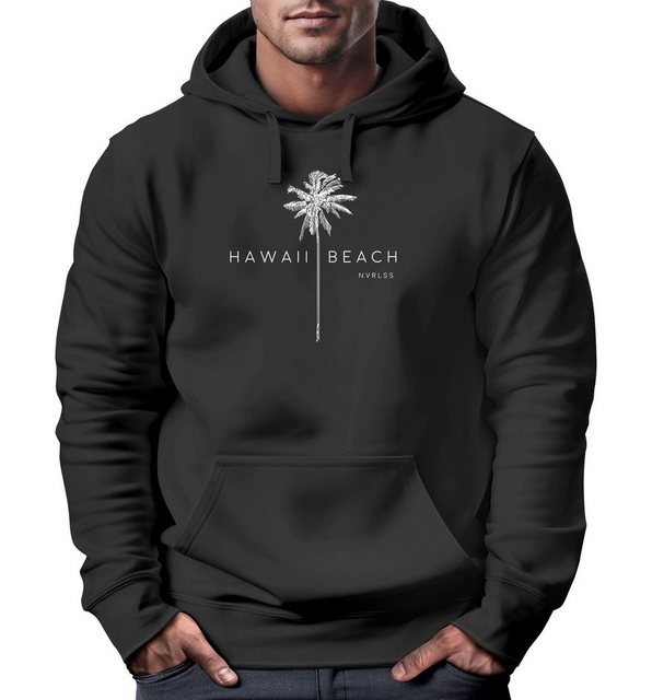 Neverless Hoodie Hoodie Herren Hawaii Beach Palme Kapuzen-Pullover Männer N günstig online kaufen