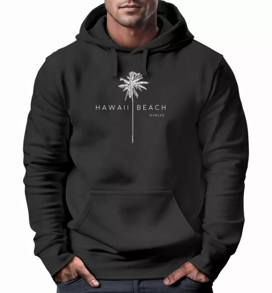 Neverless Hoodie Hoodie Herren Hawaii Beach Palme Kapuzen-Pullover Männer N günstig online kaufen