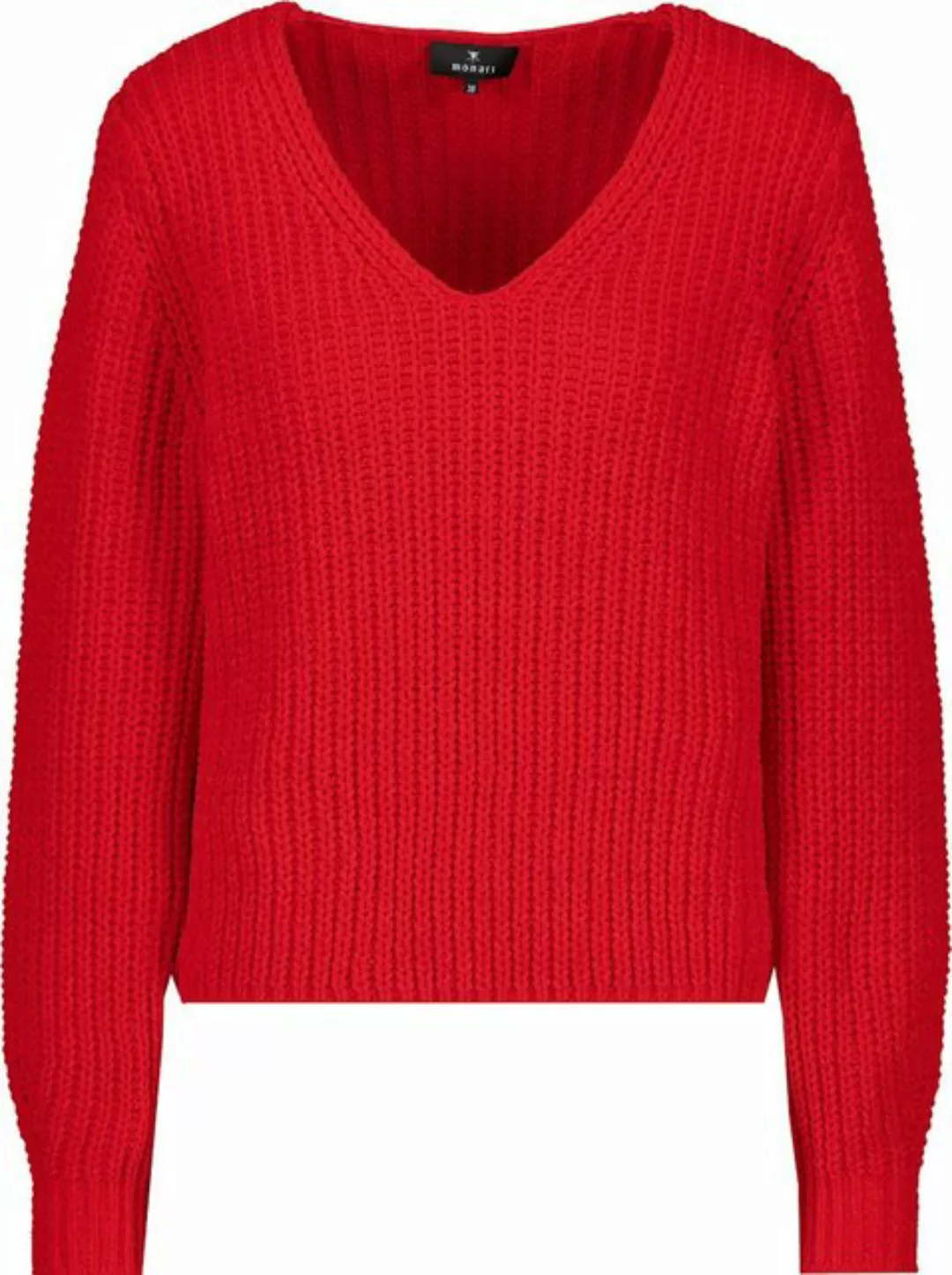 Monari V-Ausschnitt-Pullover Chenille-Pullover deep red günstig online kaufen