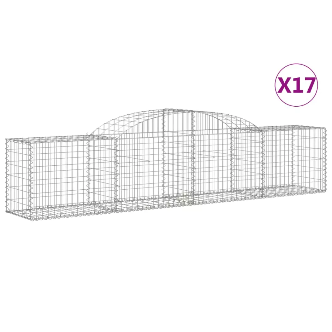 Vidaxl Gabionen Mit Hochbogen 17 Stk. 300x50x60/80 Cm Verzinktes Eisen günstig online kaufen