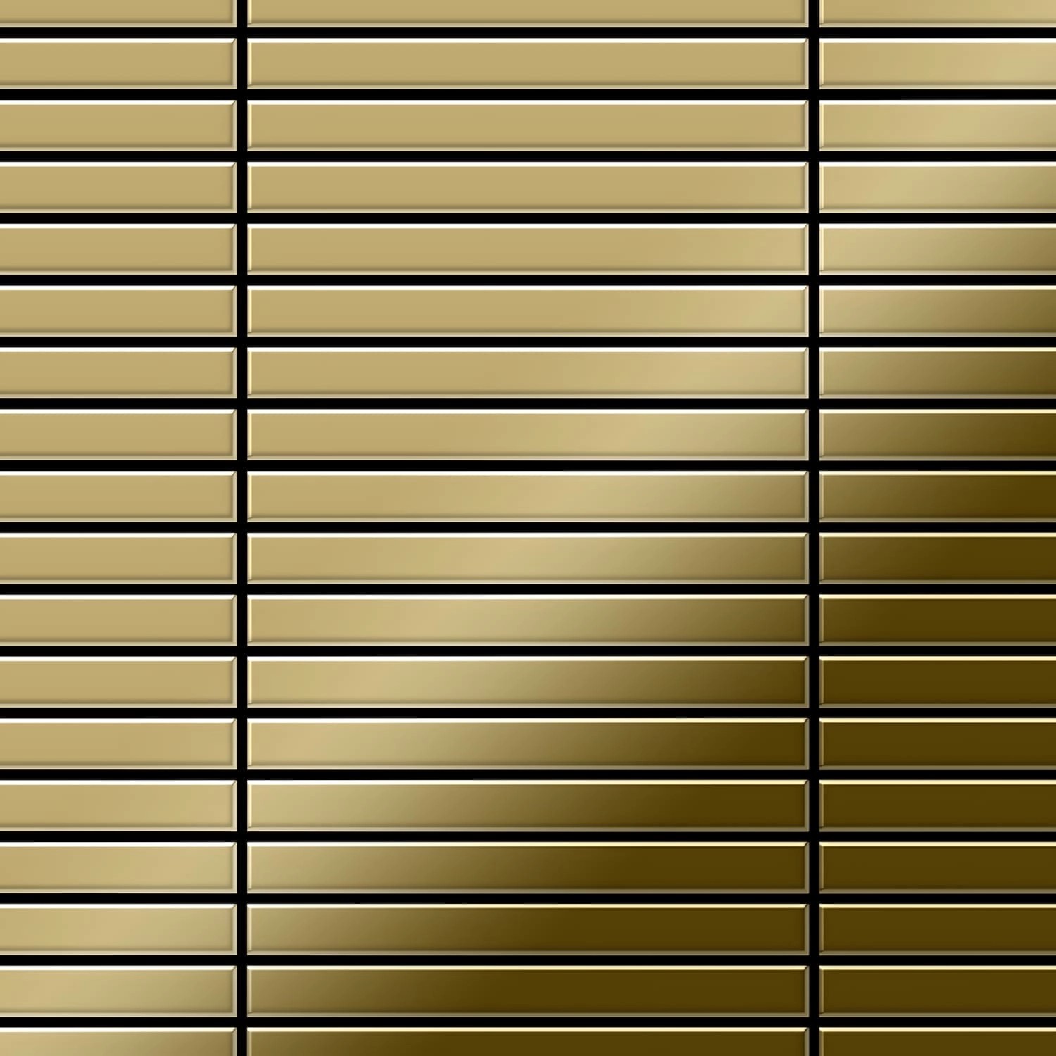 ALLOY Mosaik Fliese Massiv Metall Titan Hochglänzend Gold 1,6mm Stark Linea günstig online kaufen