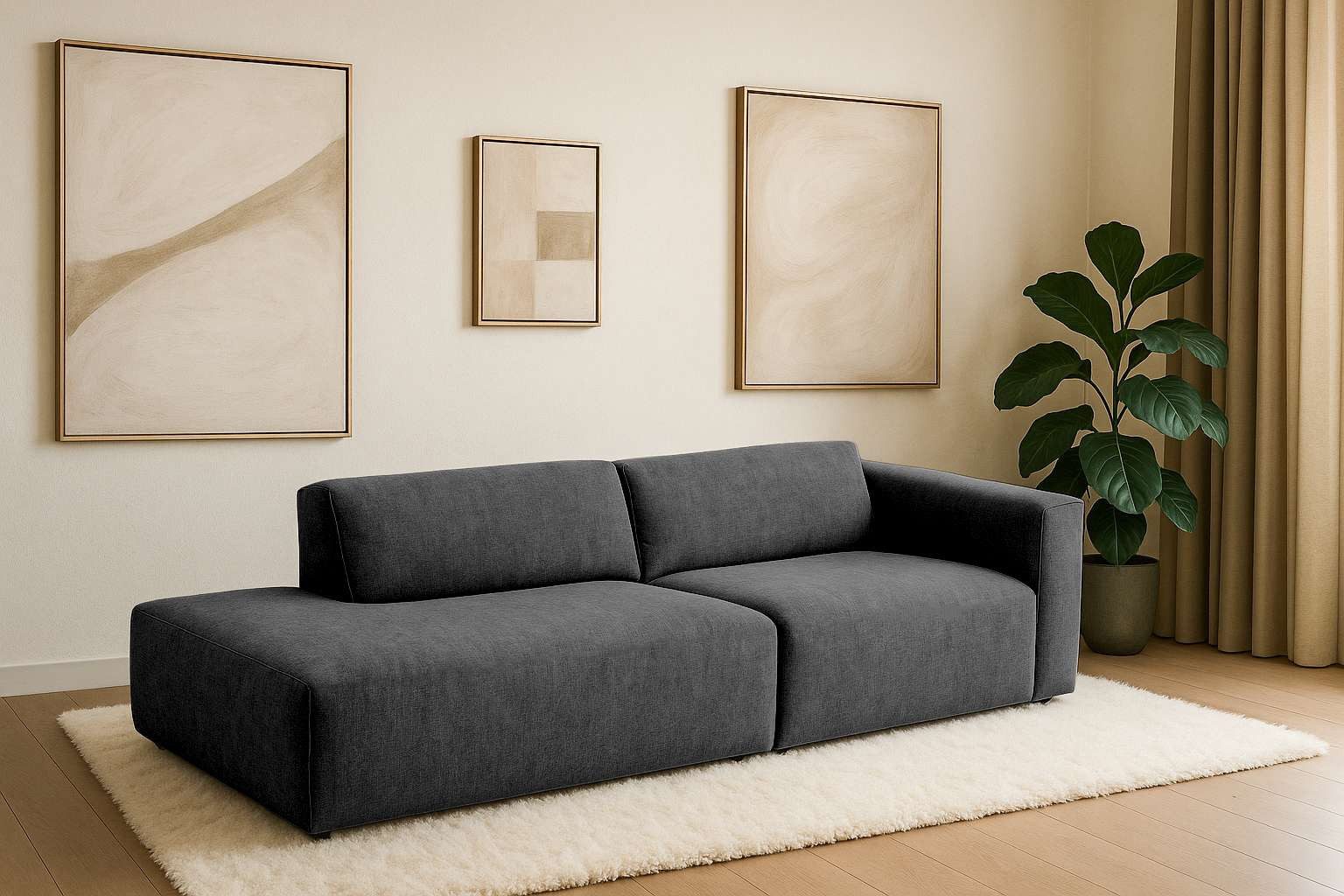 andas 2-Sitzer "Noord mit Kedernaht, Breite 227 cm", mit Kedernaht, Breite günstig online kaufen