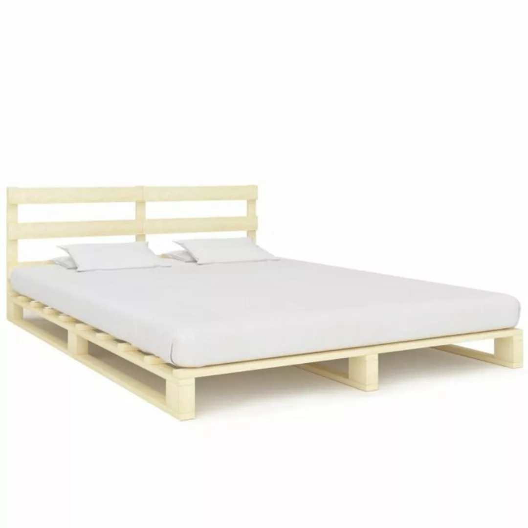 furnicato Bett Palettenbett Massivholz Kiefer 160×200 cm günstig online kaufen