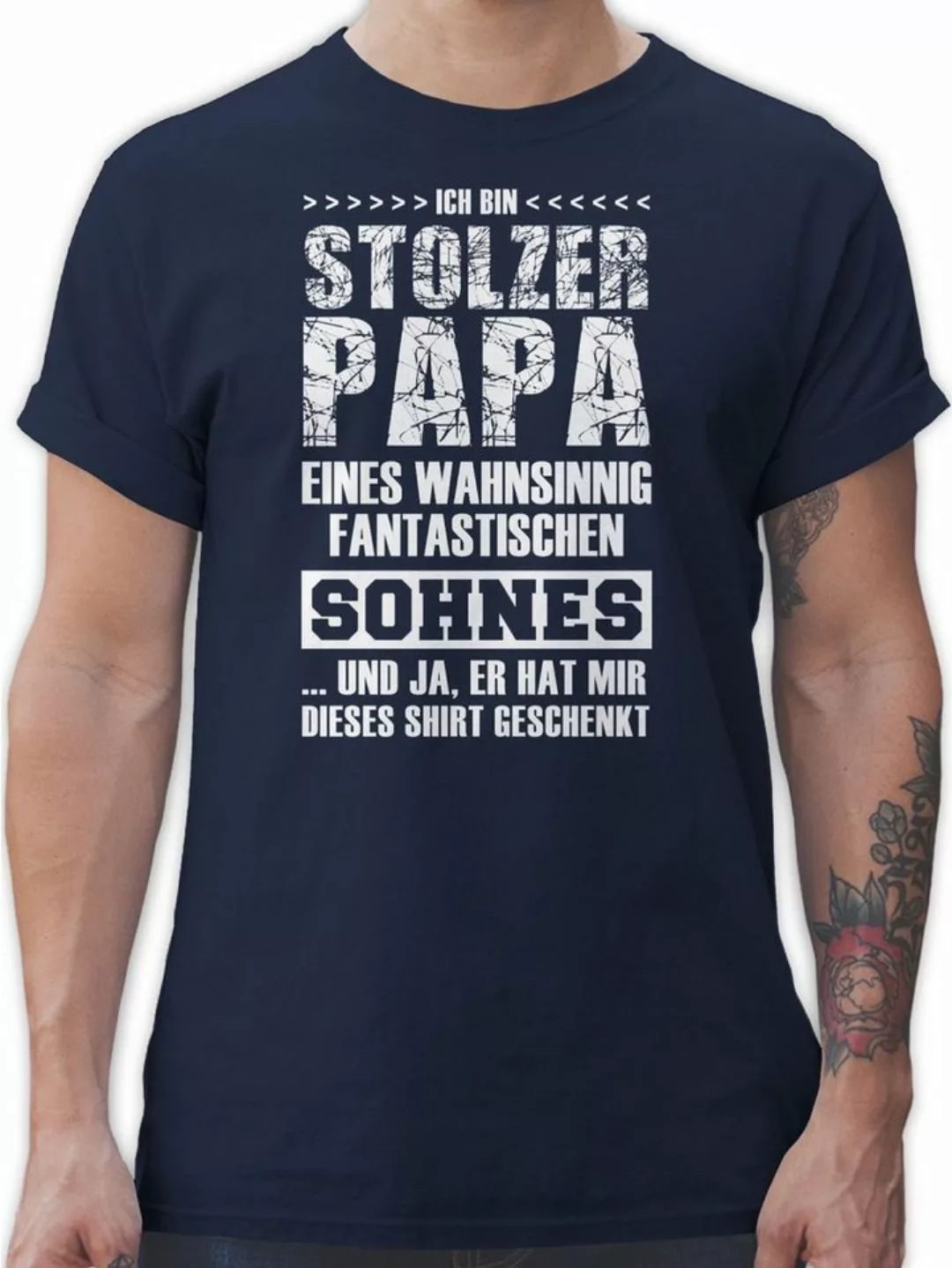 Shirtracer T-Shirt Stolzer Papa Fantastischer Sohn Papa günstig online kaufen