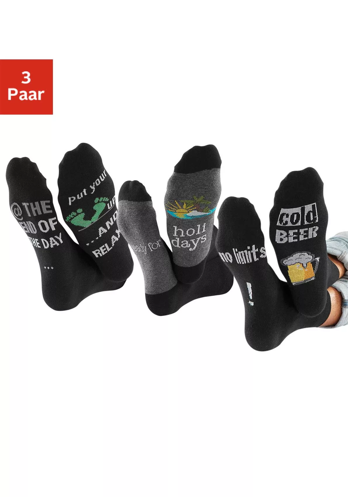 H.I.S Socken, (Packung, 3 Paar), mit Bier Print günstig online kaufen