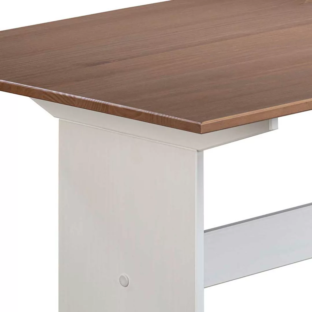 Küchen Tisch in Weiß & Braun Wangen Gestell günstig online kaufen