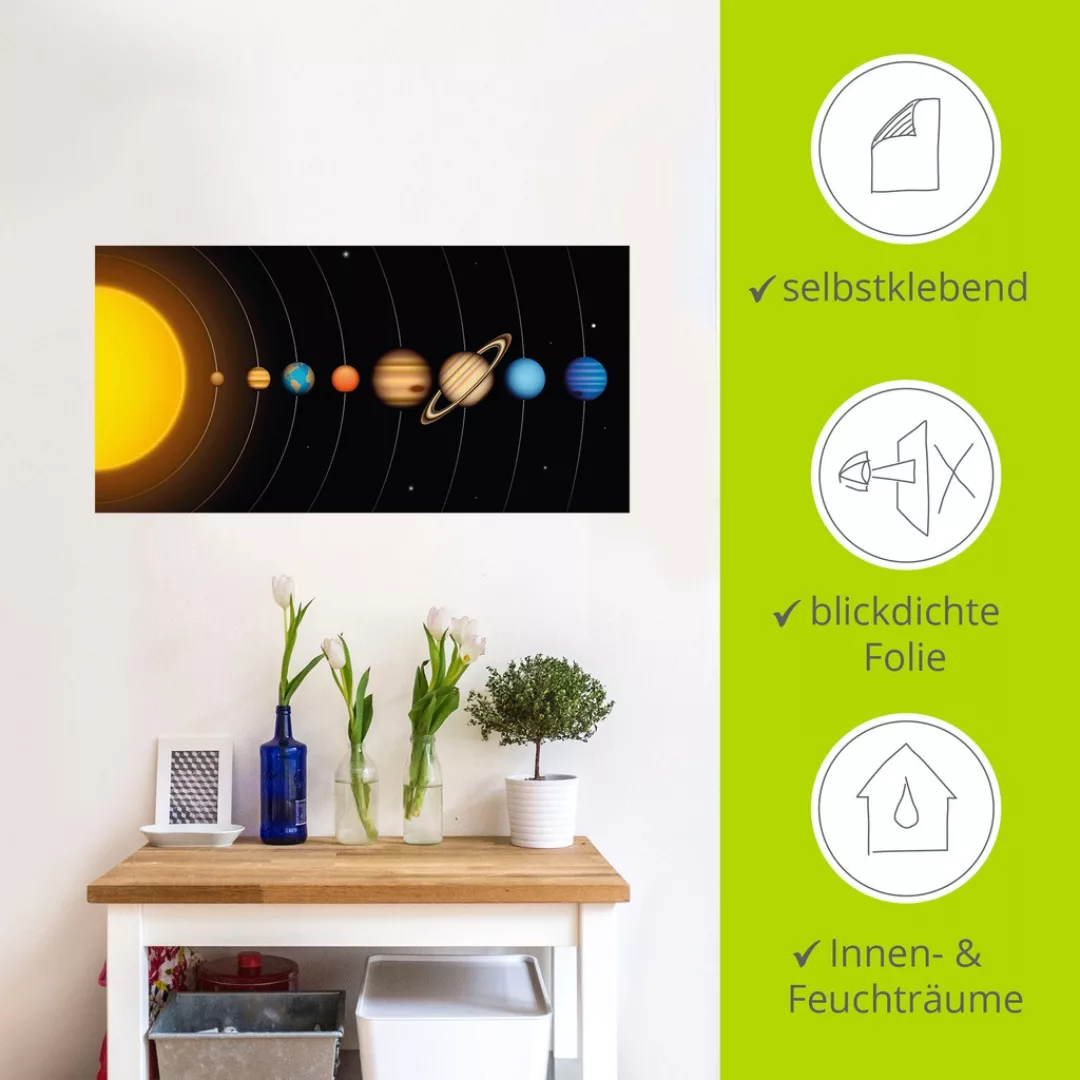 Artland Wandbild »Vector Sonnensystem mit Planeten«, Sonnensystem, (1 St.), günstig online kaufen