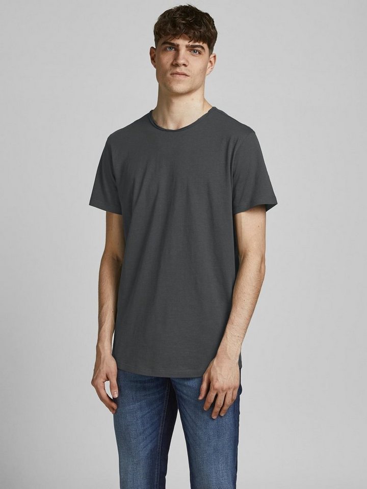 Jack & Jones T-Shirt Basic T-Shirt Rundhals Kurzarm JJEBASHER 5979 in Grau günstig online kaufen