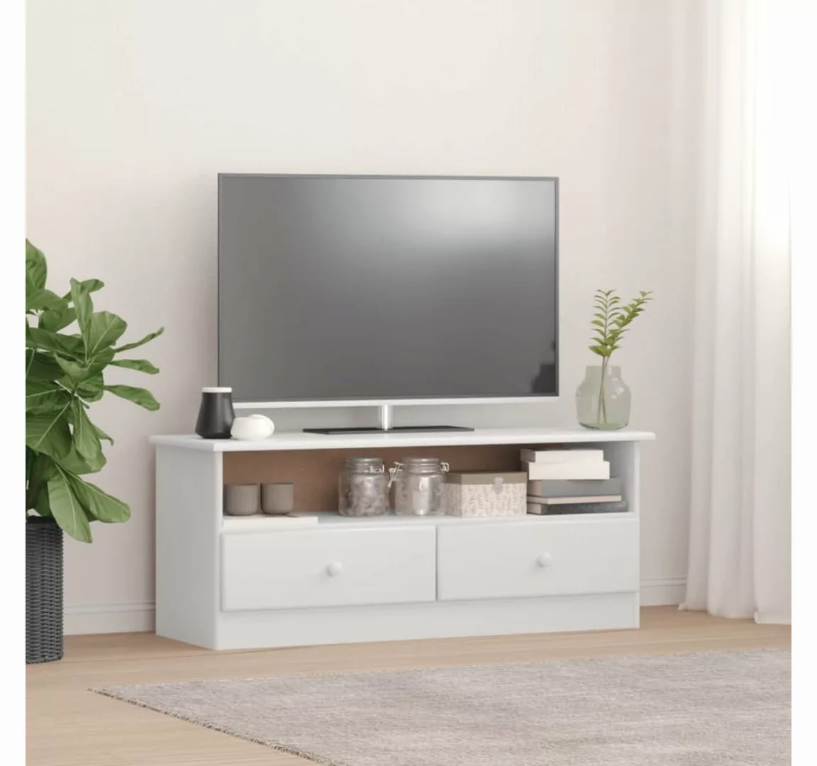 vidaXL TV-Schrank TV-Schrank mit Schubladen ALTA Weiß 100x35x41 cm Kiefernh günstig online kaufen