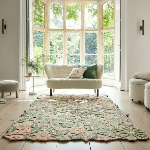 FLAIR RUGS Wollteppich »Bryony Floral«, rechteckig, 10 mm Höhe, Floraler Wo günstig online kaufen