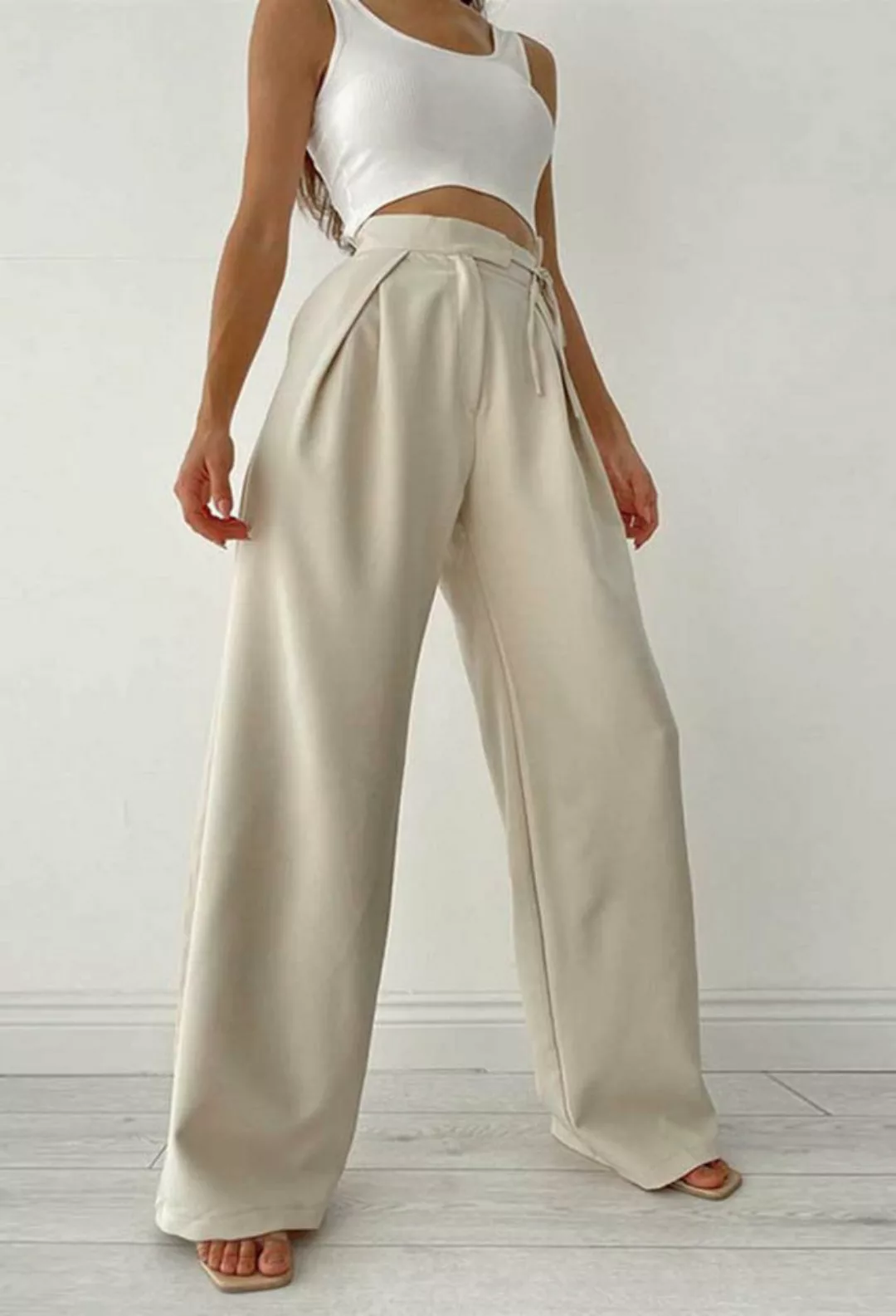 SEGUEN Loungepants High waisted loose straight leg wide leg trousers (Knitt günstig online kaufen