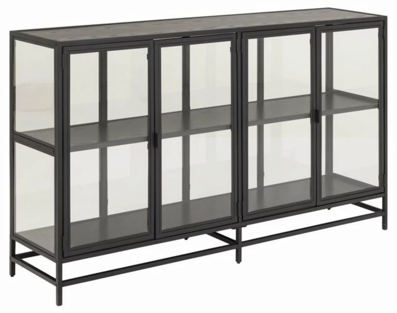 ACTONA GROUP Glasvitrine in schwarz, Stahl - 152,4x86,4x35cm (BxHxT) günstig online kaufen