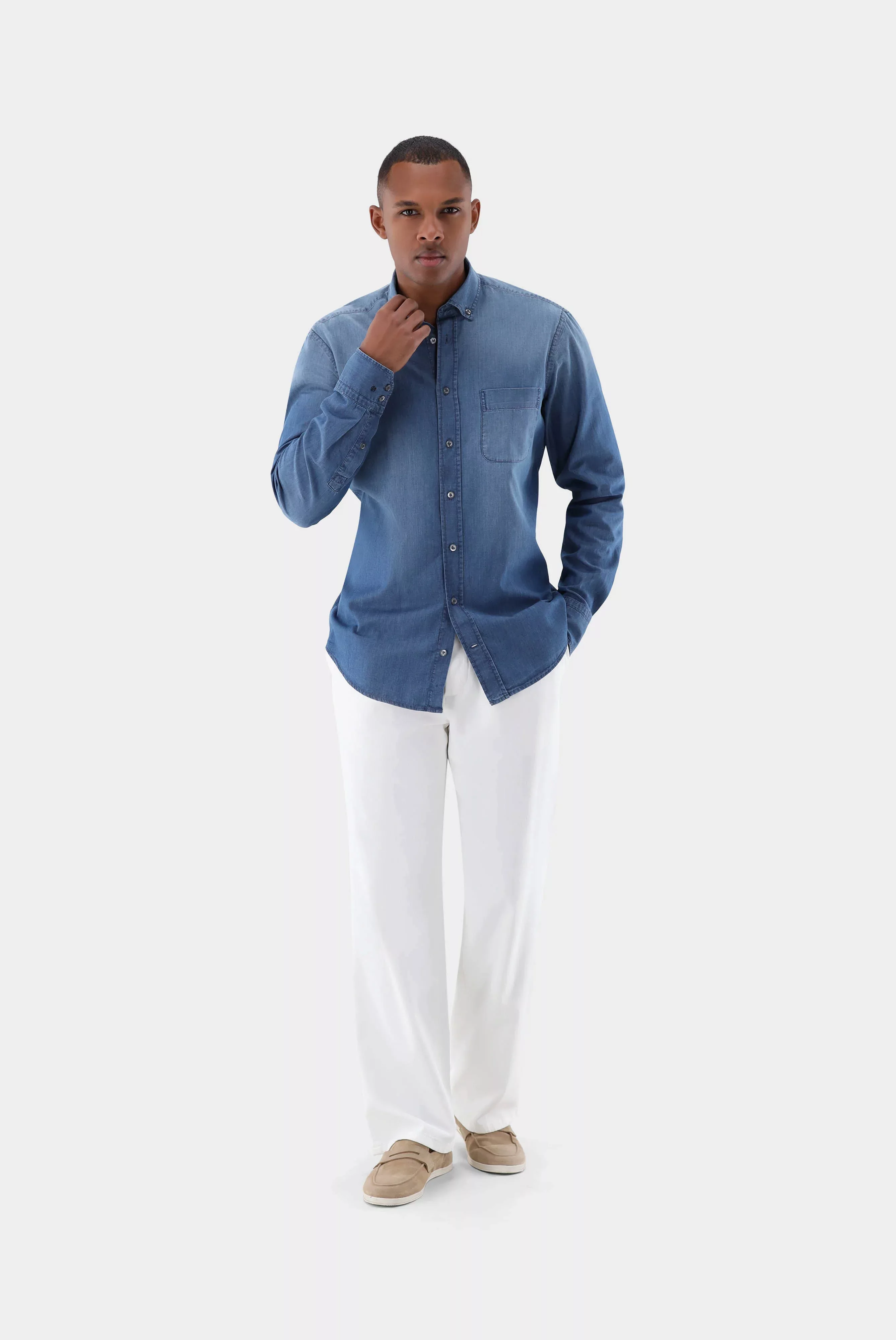 Jeans Hemd Tailor Fit günstig online kaufen