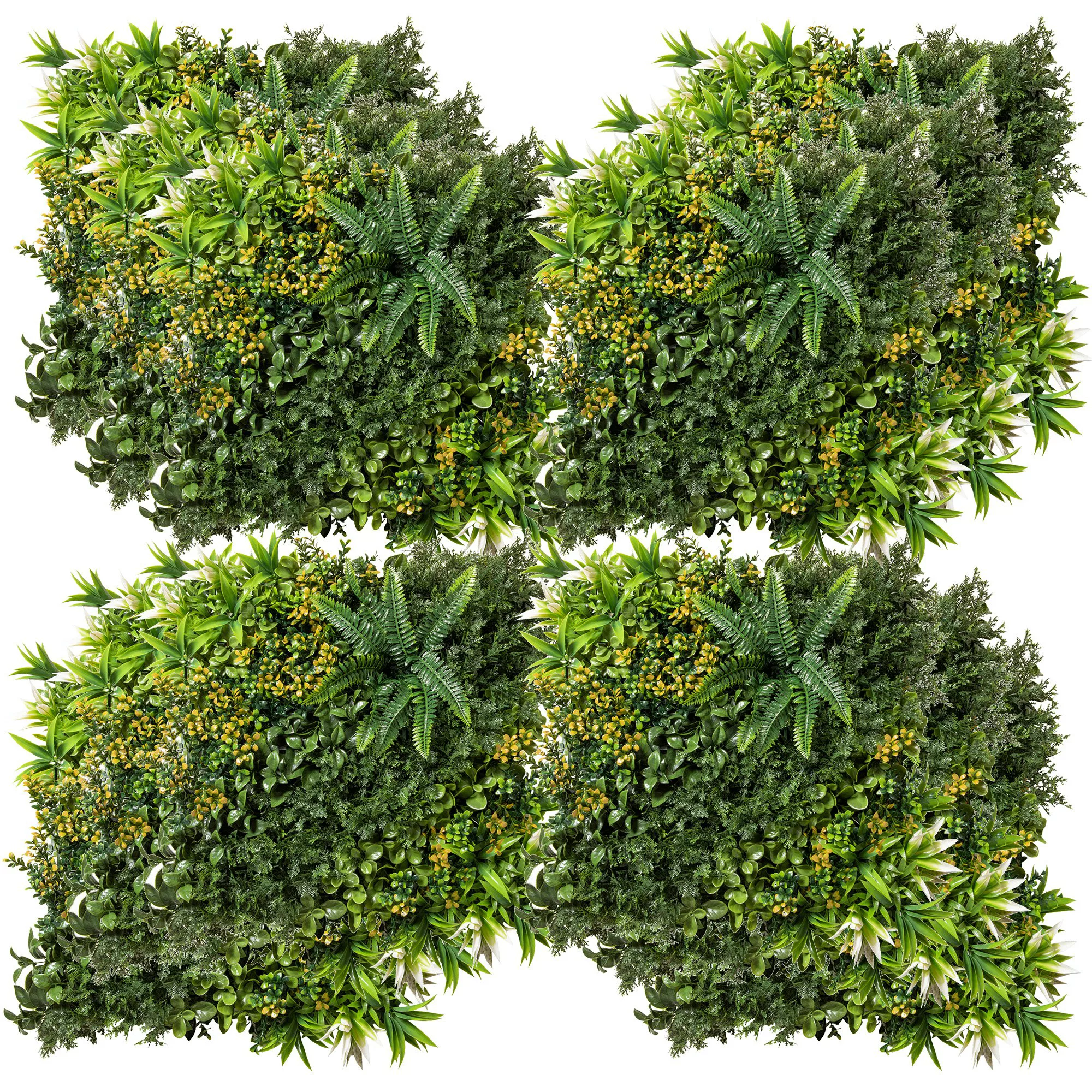 Outsunny 12 Stück künstliches Pflanzenwand Hecke 50x50 cm UV-Schutz Sichtsc günstig online kaufen