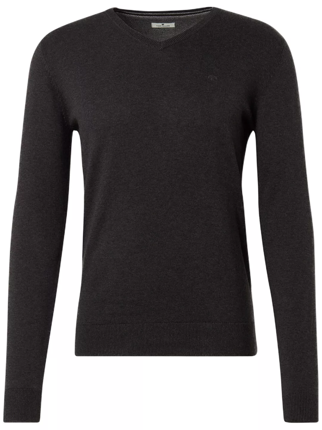 Tom Tailor Herren V-Neck Strickpullover Melange Basic- Regular Fit günstig online kaufen