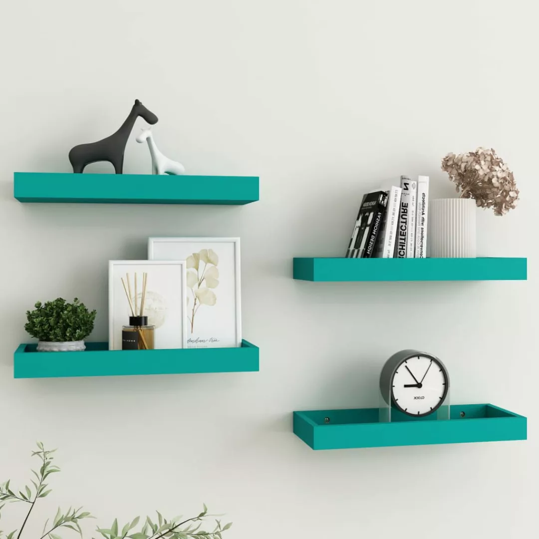 4 Stk. Wandregale Loggia 40x15x4 Cm Mdf Blau günstig online kaufen