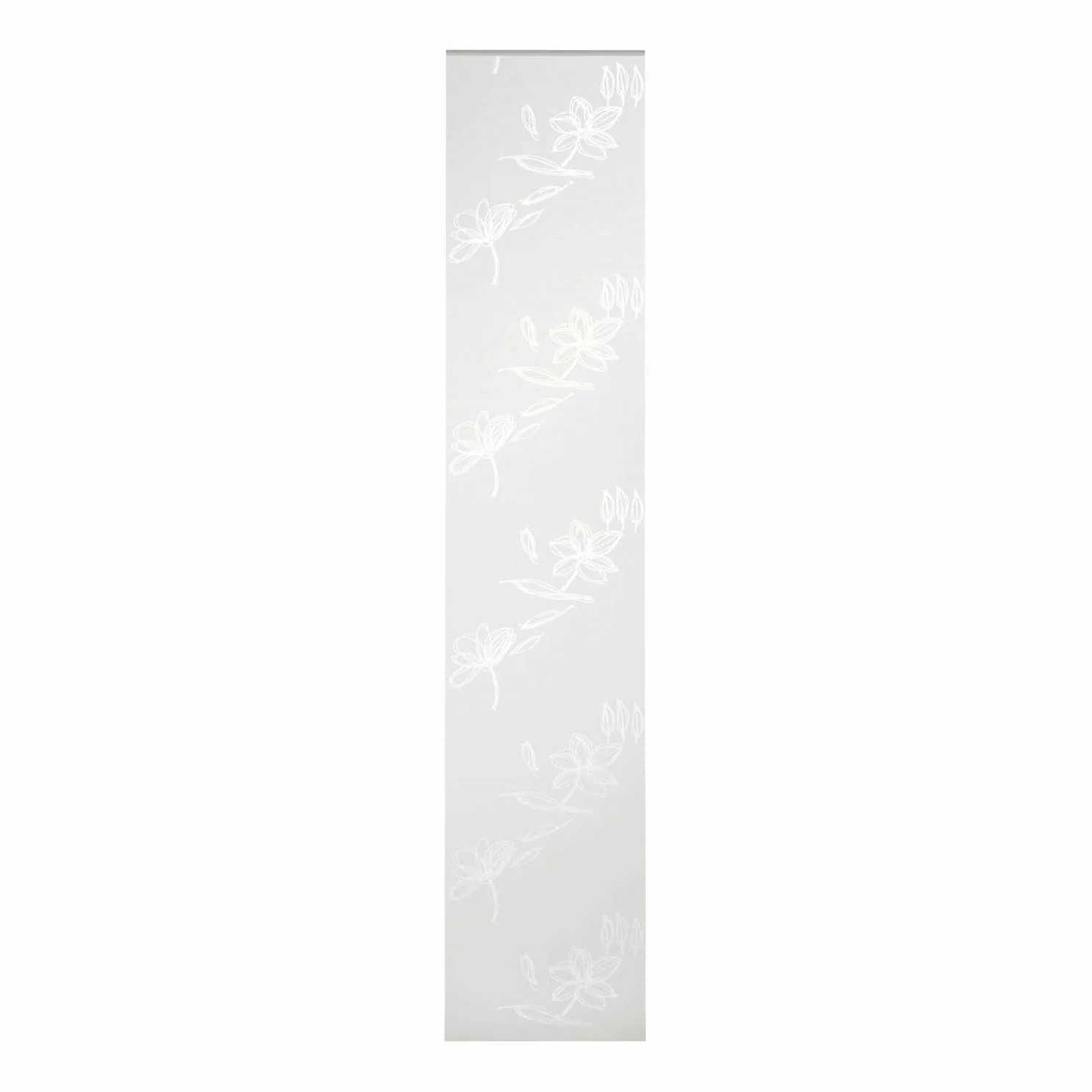home24 mydeco Flächenvorhang Flower Weiß Modern 60x300 cm (BxH) Kunstfaser günstig online kaufen