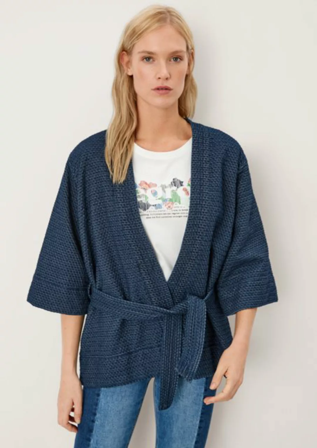 s.Oliver Funktionsjacke Jacquard-Kimono günstig online kaufen