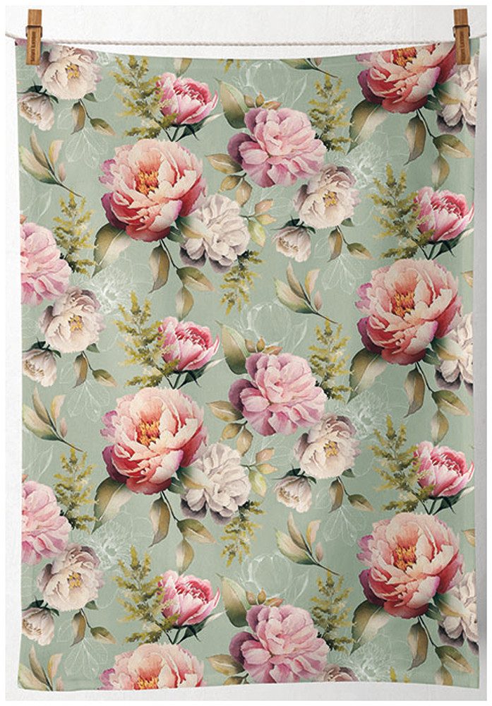 Ambiente® Geschirrtuch Peonies composition, (2-tlg., 2-teilig), günstig online kaufen