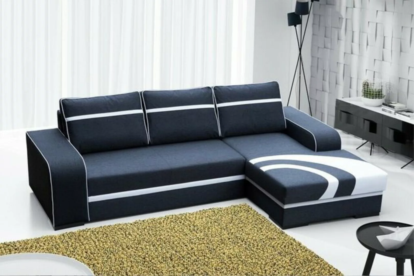 JVmoebel Ecksofa Schlafsofa Eck Sofa Couch Bettfunktion Polster Eck Garnitu günstig online kaufen