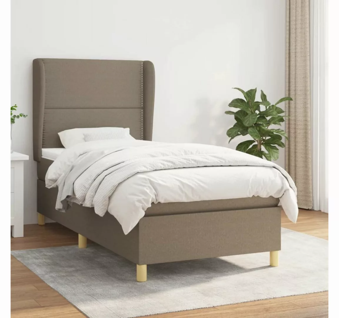 vidaXL Boxspringbett Boxspringbett mit Matratze Taupe 80x200 cm Stoff Bett günstig online kaufen