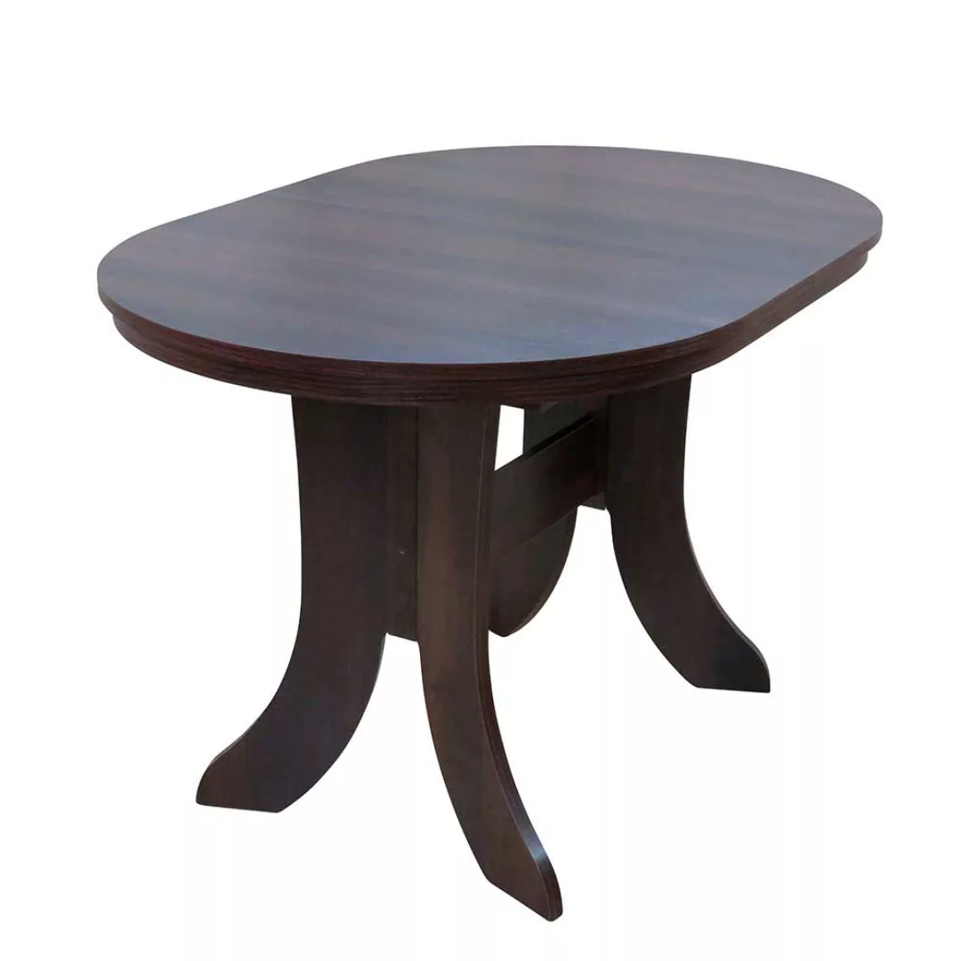 Ovaler Esstisch in Nussbaumfarben ausziehbar günstig online kaufen