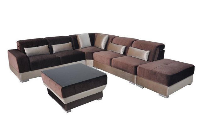 JVmoebel Ecksofa Leder Eck Sofa Wohnlandschaft Garnitur Design Couch Sofas günstig online kaufen