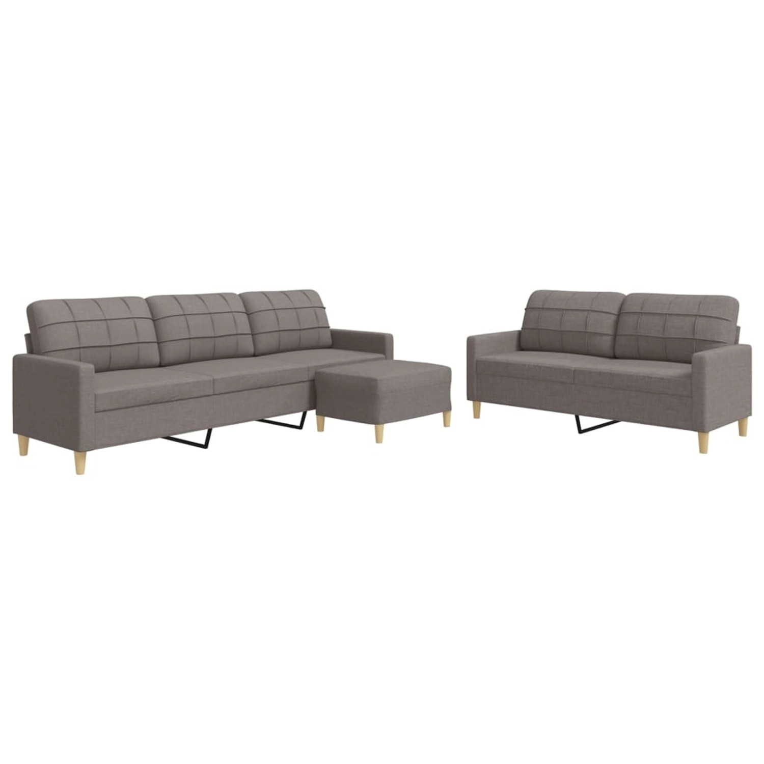 vidaXL 3-Tlg Sofagarnitur mit Fußhocker Taupe Stoff 2144894 günstig online kaufen