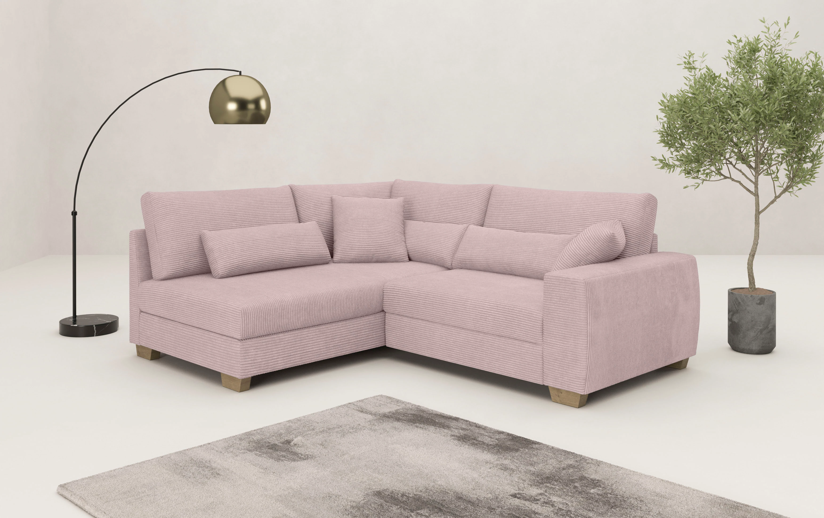 Mr. Couch Ecksofa "Helena L-Form", Mit Federkern, wahlweise mit Bettfunktio günstig online kaufen
