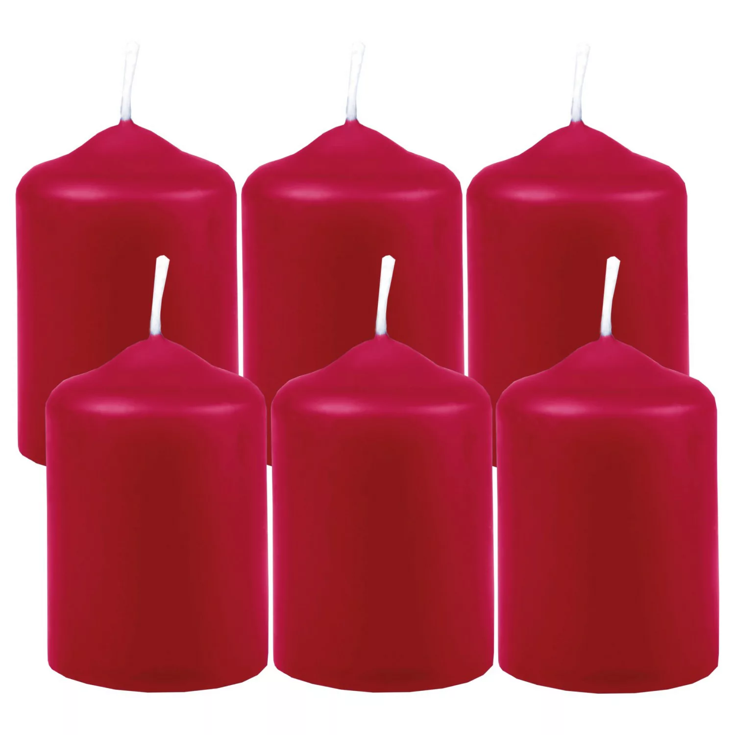 HS Candle Stumpenkerzen Ø4cm 6er Pack Rubinrot günstig online kaufen