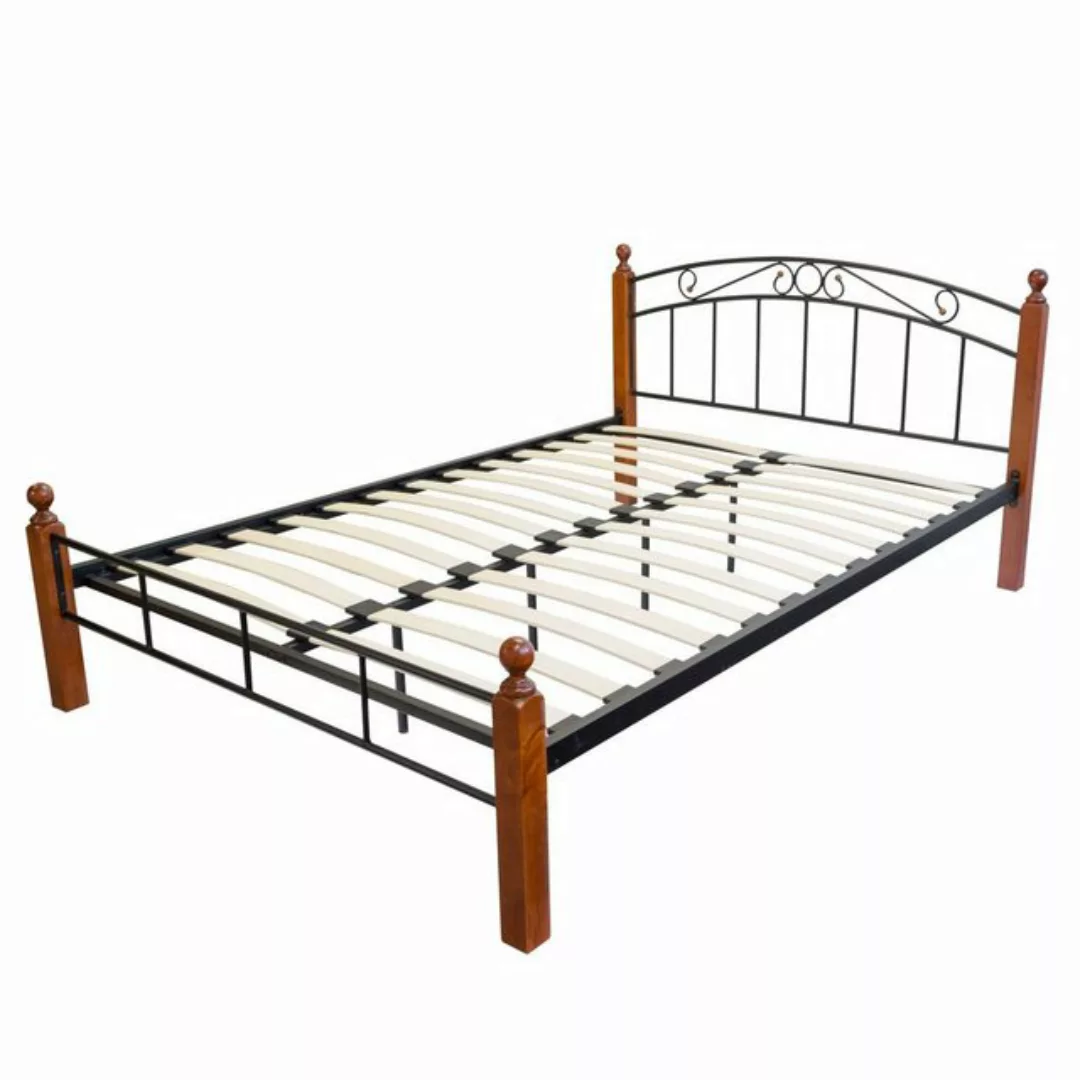 Homestyle4u Metallbett 140 160 180 cm Bettgestell Doppelbett inkl.Lattenros günstig online kaufen