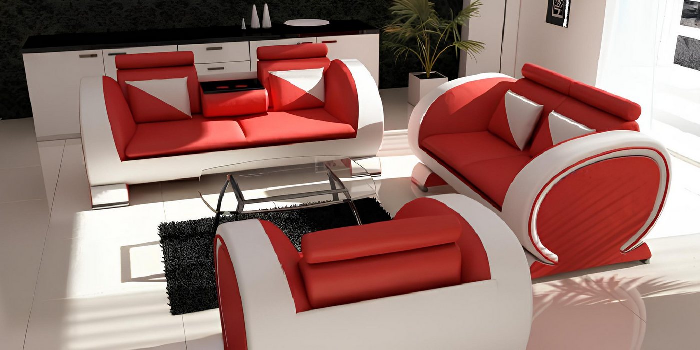 Xlmoebel Sofa Ledersofa Set mit USB Anschluss und Polsterung, bestehend aus günstig online kaufen