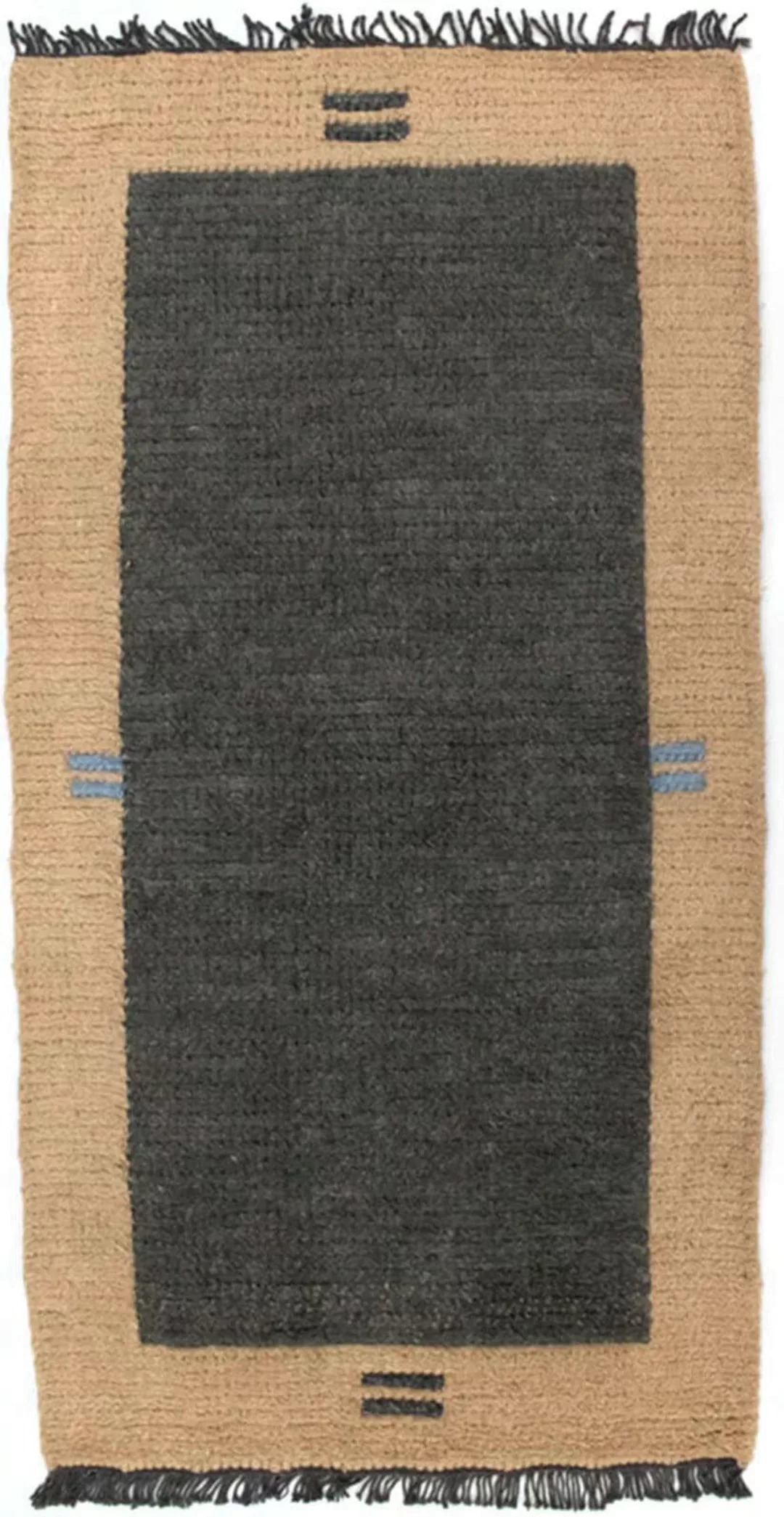 morgenland Wollteppich »Nepal Teppich handgeknüpft grau«, rechteckig, handg günstig online kaufen