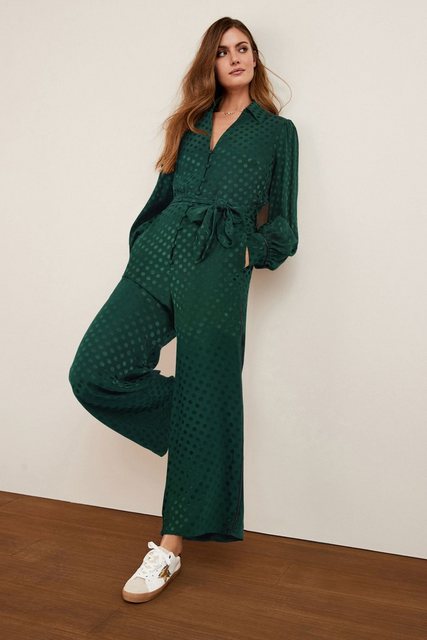 Next Jumpsuit Jumpsuit mit Jacquard-Kragen und Bindegürtel (1-tlg) günstig online kaufen