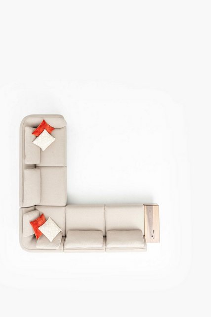 Xlmoebel Ecksofa L-förmiges Beige Wohnzimmer-Sofa mit Design, Polstermöbel günstig online kaufen