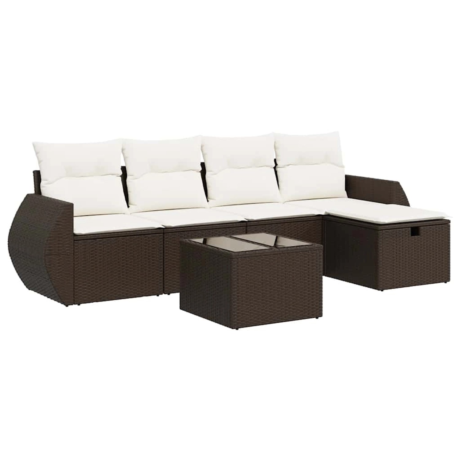 vidaXL 6-Tlg Garten-Sofagarnitur mit Kissen Braun Poly Rattan 3325579 günstig online kaufen