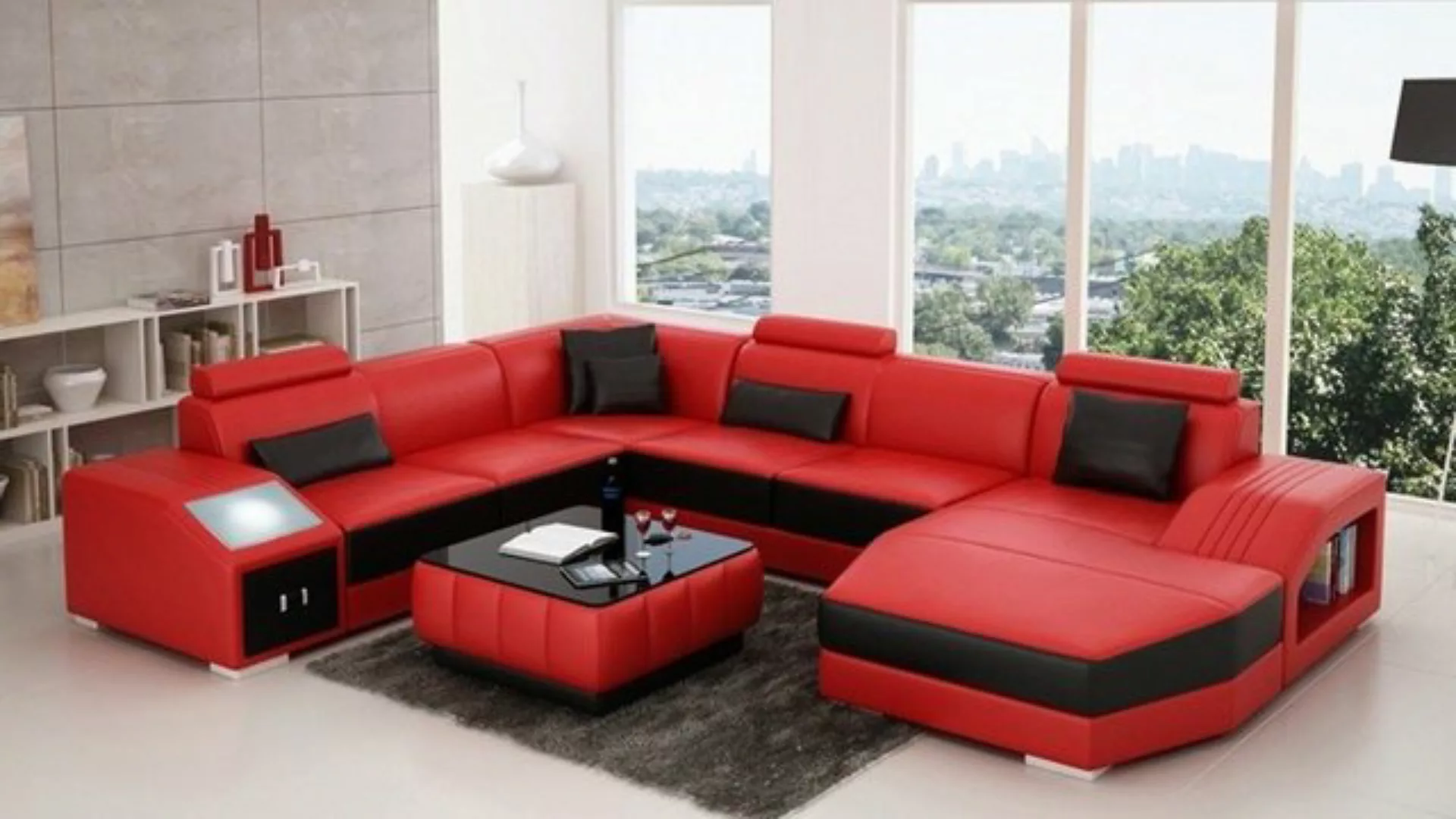 JVmoebel Ecksofa, Design Couch Luxus Couchen Leder Sofa Sitz Eck Garnitur P günstig online kaufen