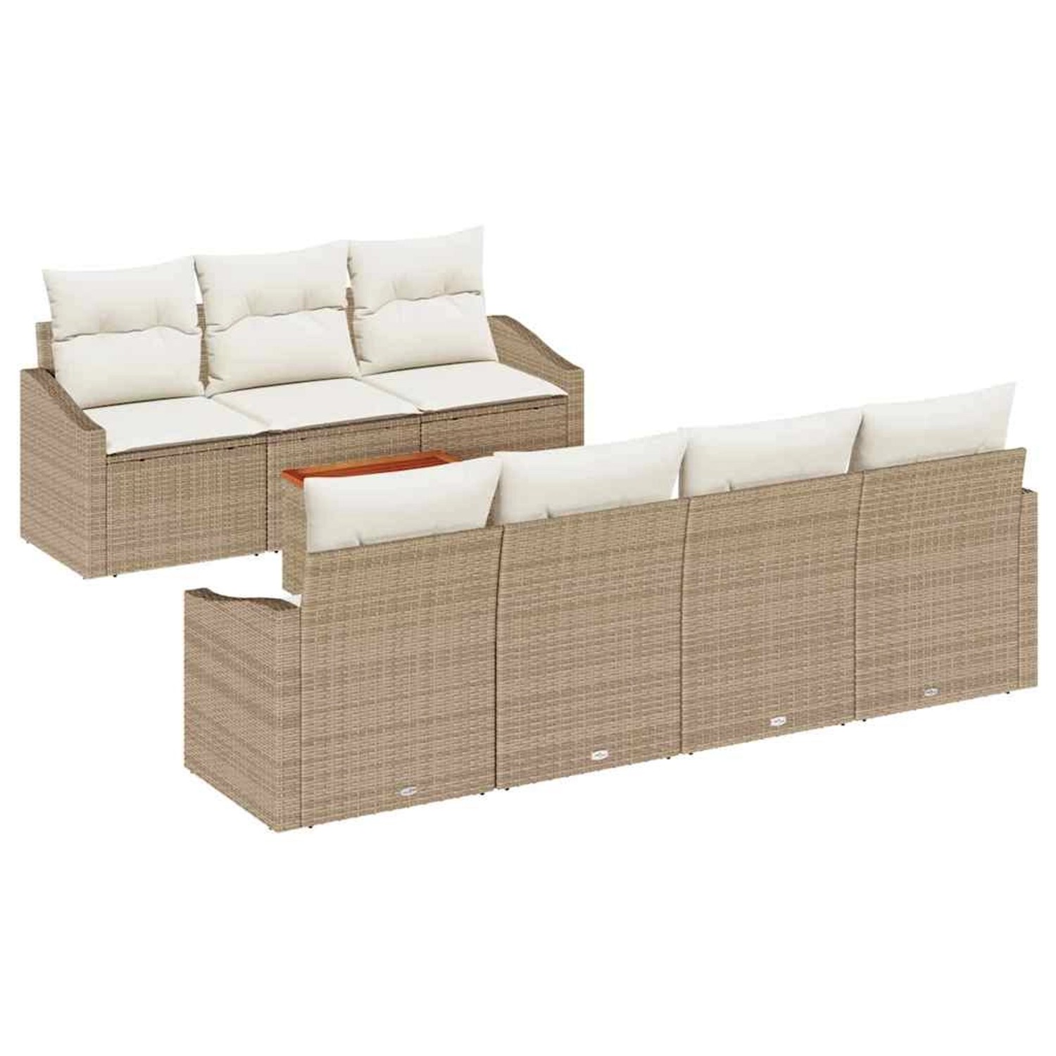 vidaXL Garten-Sofa-Set 8-Tlg Beige Weiß 3356461 günstig online kaufen