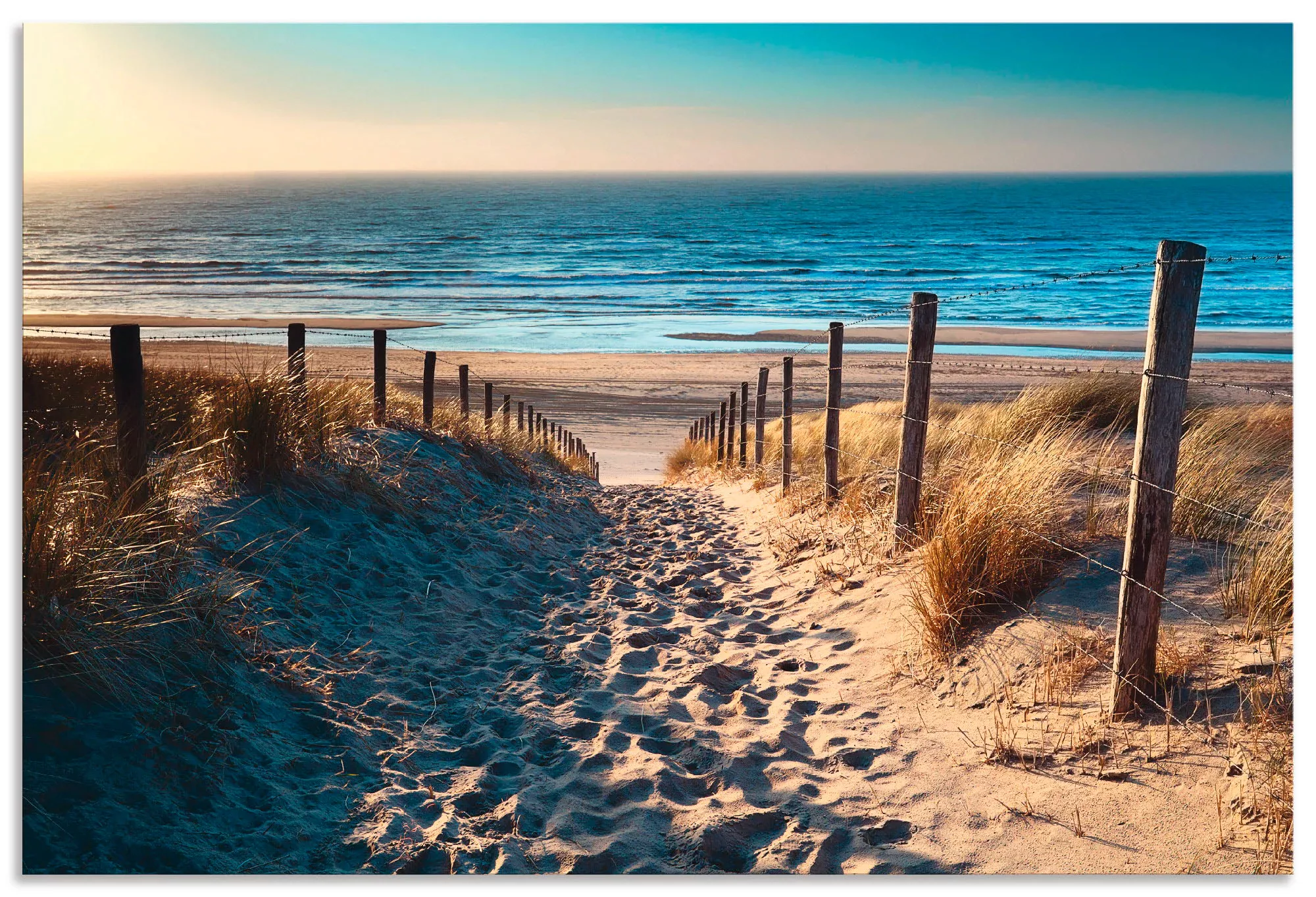 Artland Wandbild "Weg zum Nordseestrand Sonnenuntergang", Strand, (1 St.), günstig online kaufen