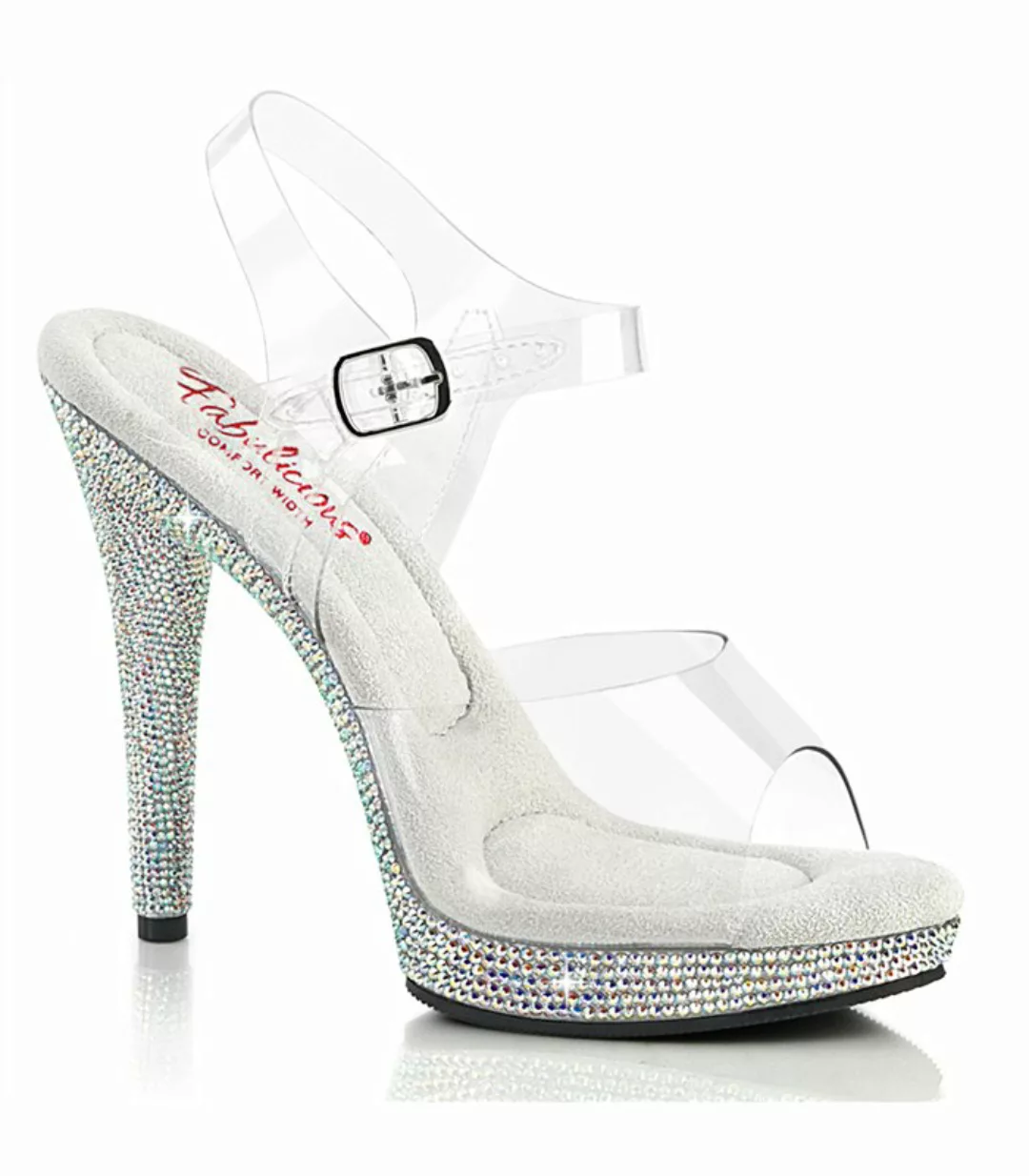 GLORY-508DM High Heels Sandalette - Klar/Silber | Fabulicious High Heels  ( günstig online kaufen