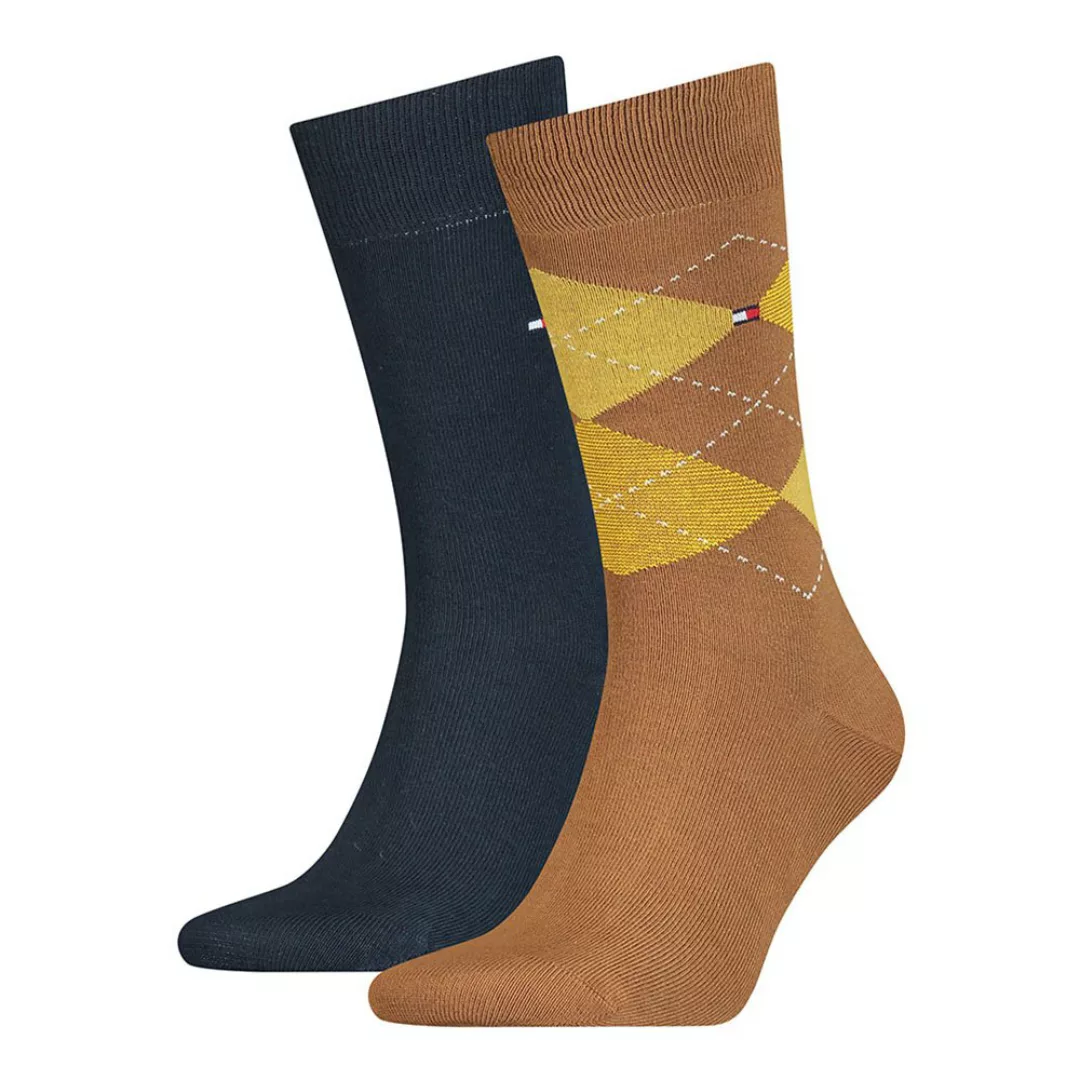 Tommy Hilfiger Check Classic Socken 2 Paare EU 43-46 Highland Khaki günstig online kaufen