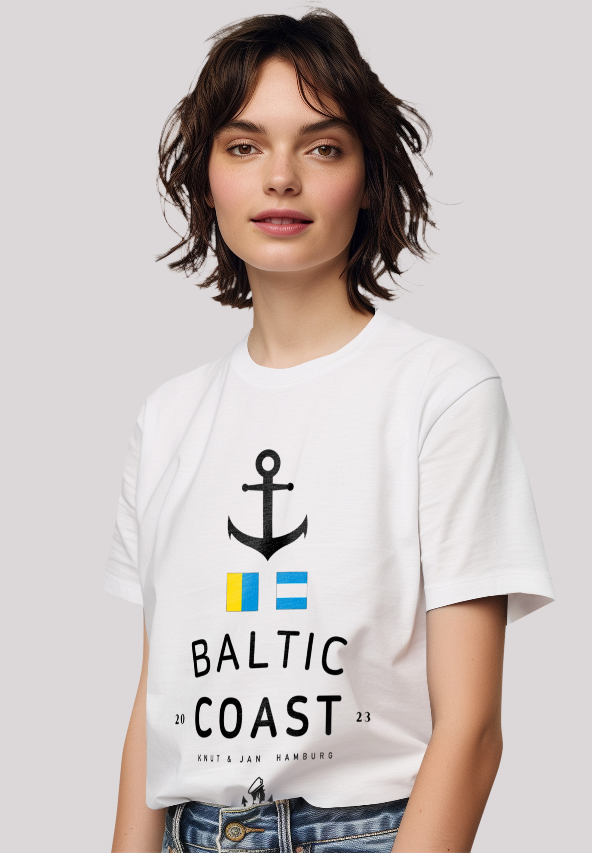 F4NT4STIC T-Shirt "Ostsee Flaggen Knut & Jan Hamburg", Premium Qualität günstig online kaufen