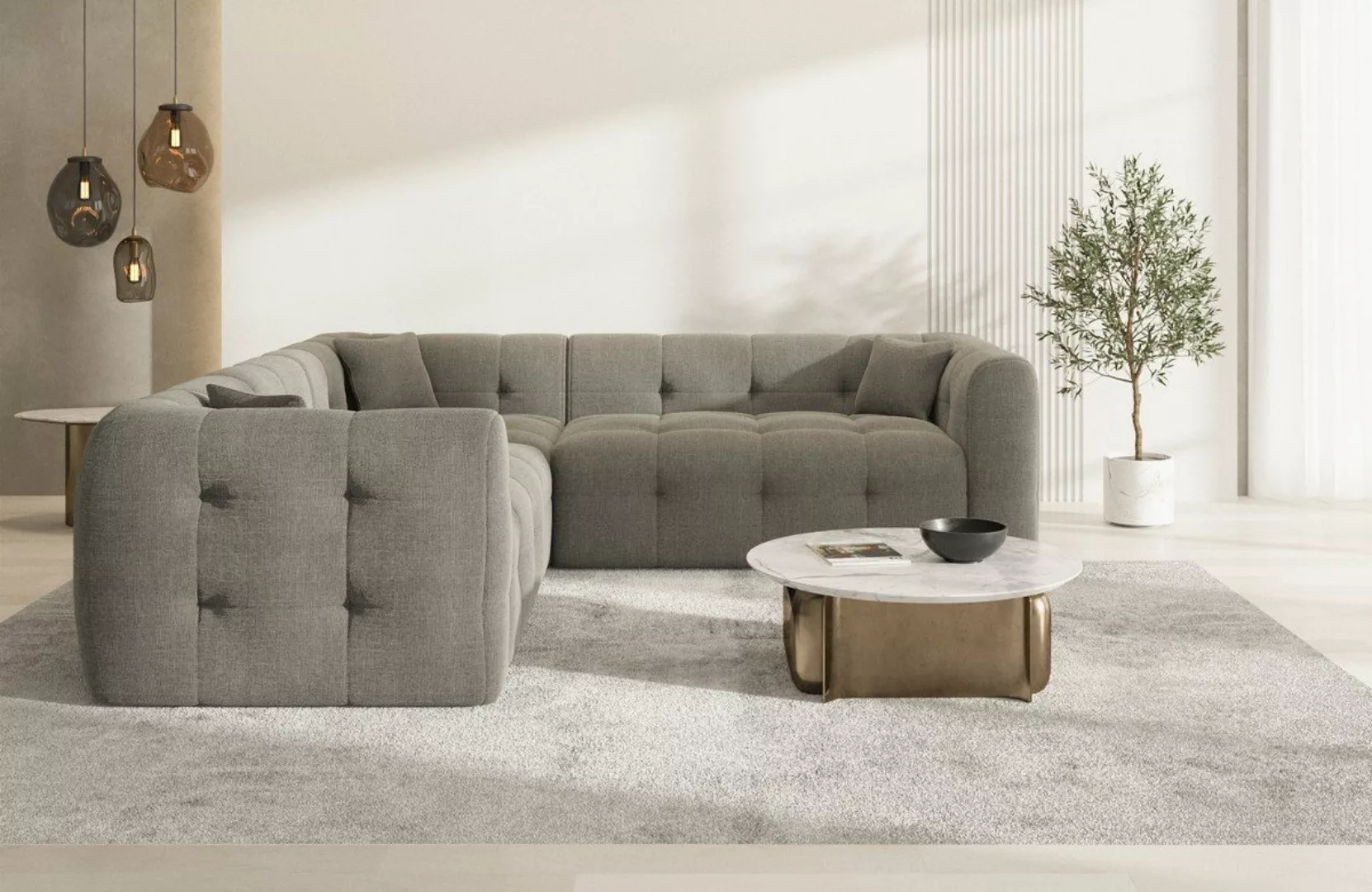 Sofa Dreams Ecksofa Sofa Polsterstoff Eckcouch Samt Lounge Couch Sevilla L günstig online kaufen