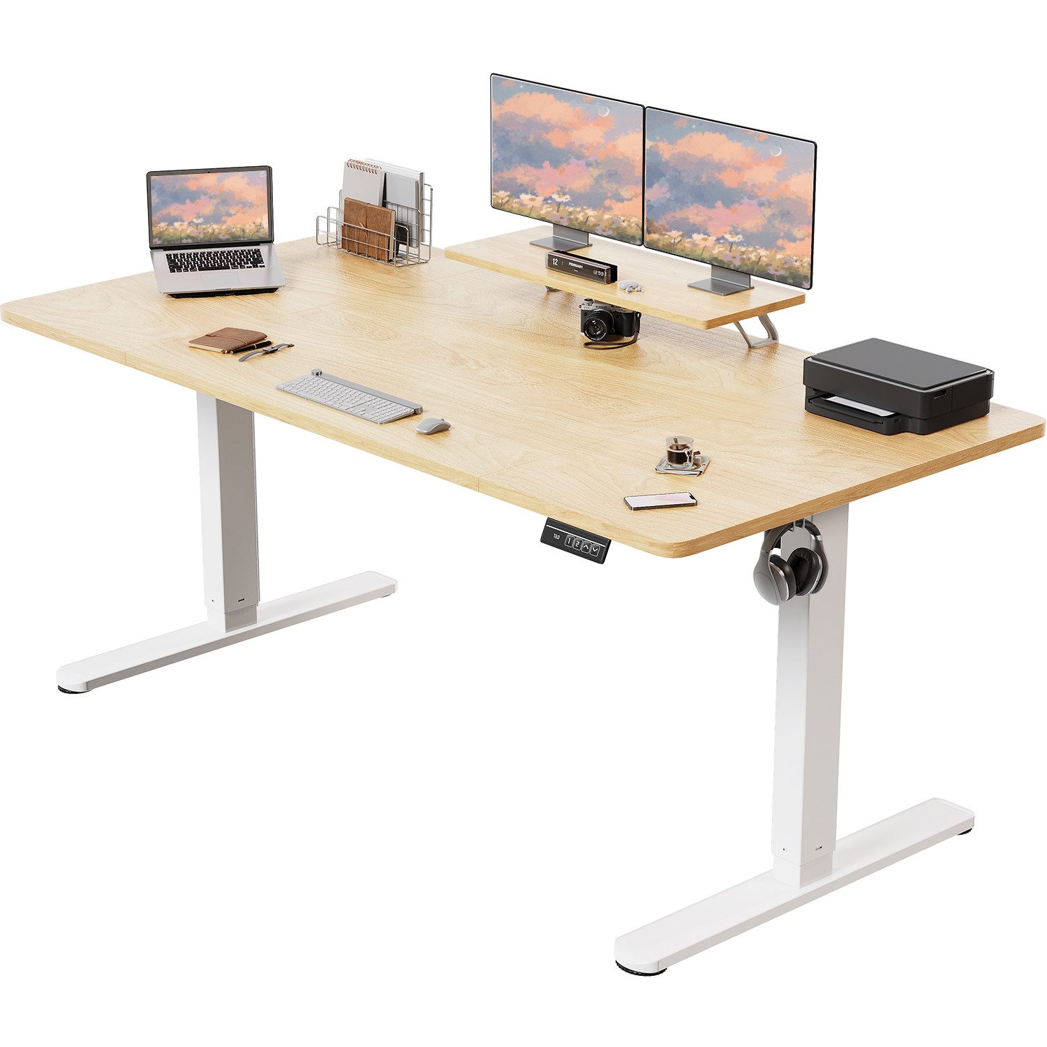 HOMALL Schreibtisch Höhenverstellbarer Schreibtisch mit Monitorständer günstig online kaufen
