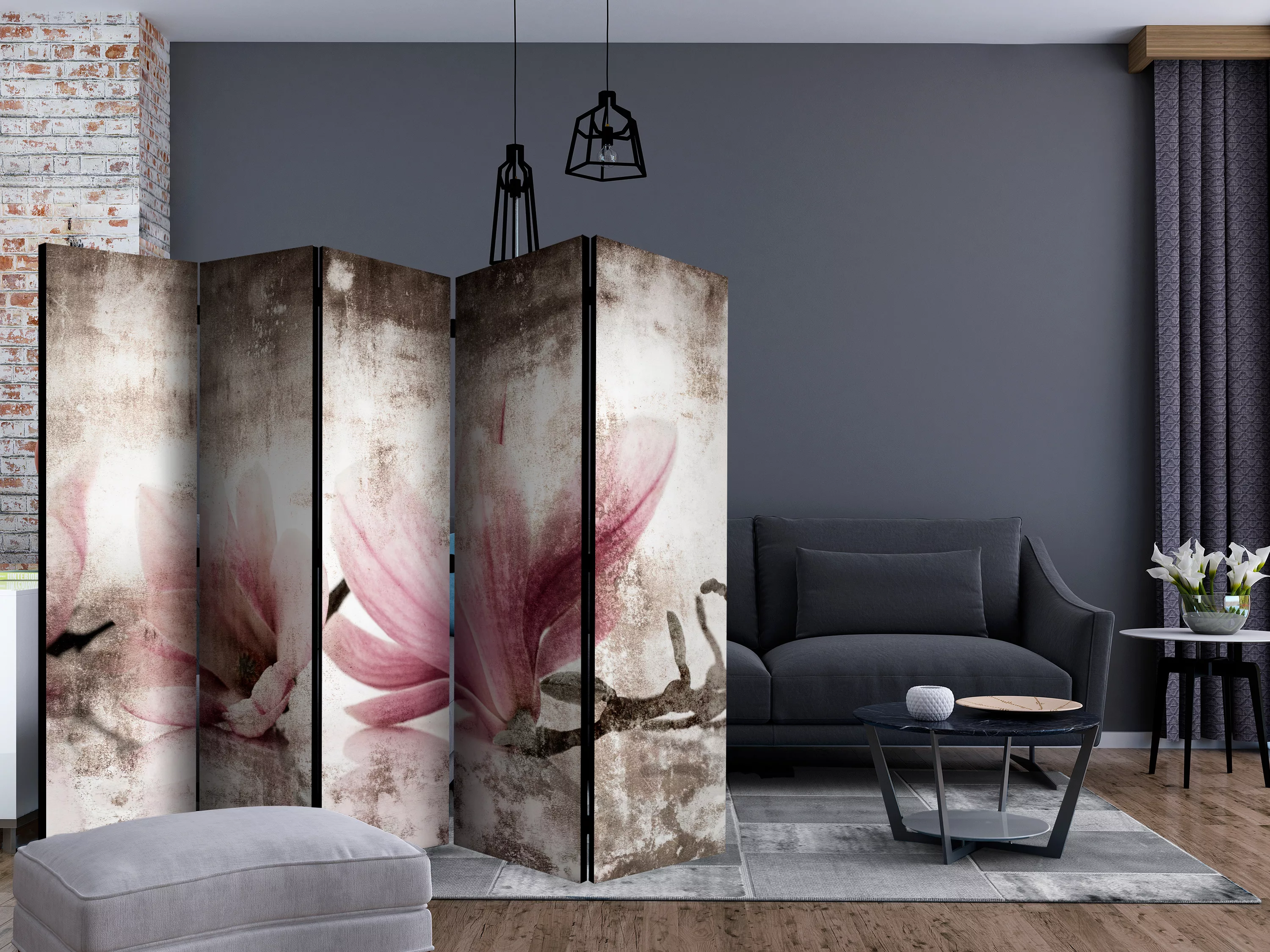 5-teiliges Paravent - Historic Magnolias Ii [room Dividers] günstig online kaufen