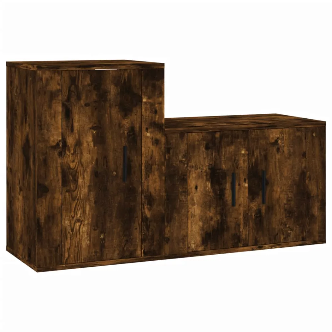 Vidaxl 2-tlg. Tv-schrank-set Räuchereiche Holzwerkstoff günstig online kaufen
