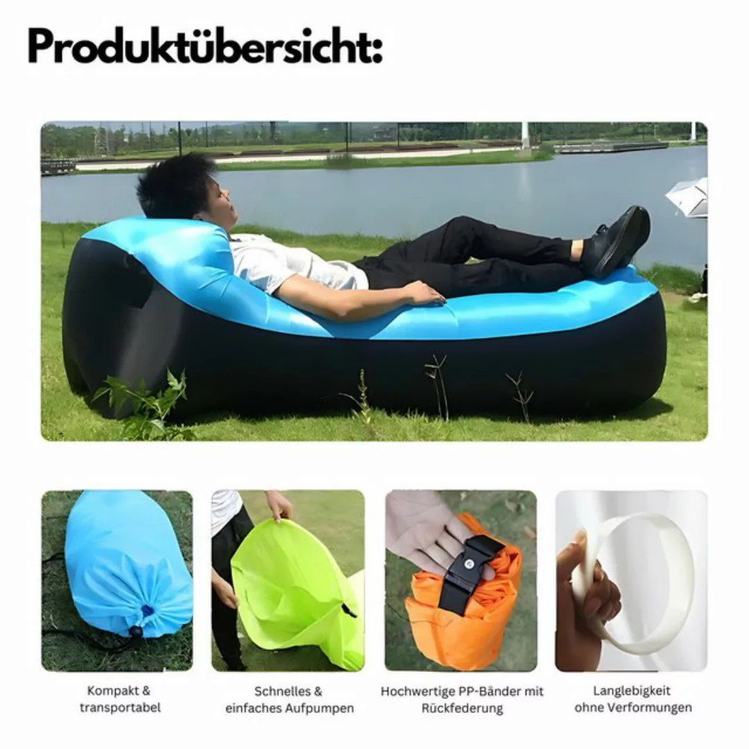 HS.SUPPLY Luftbett Strandsofa, aufblasbares Bett, aufblasbares Sofa, (Kompl günstig online kaufen