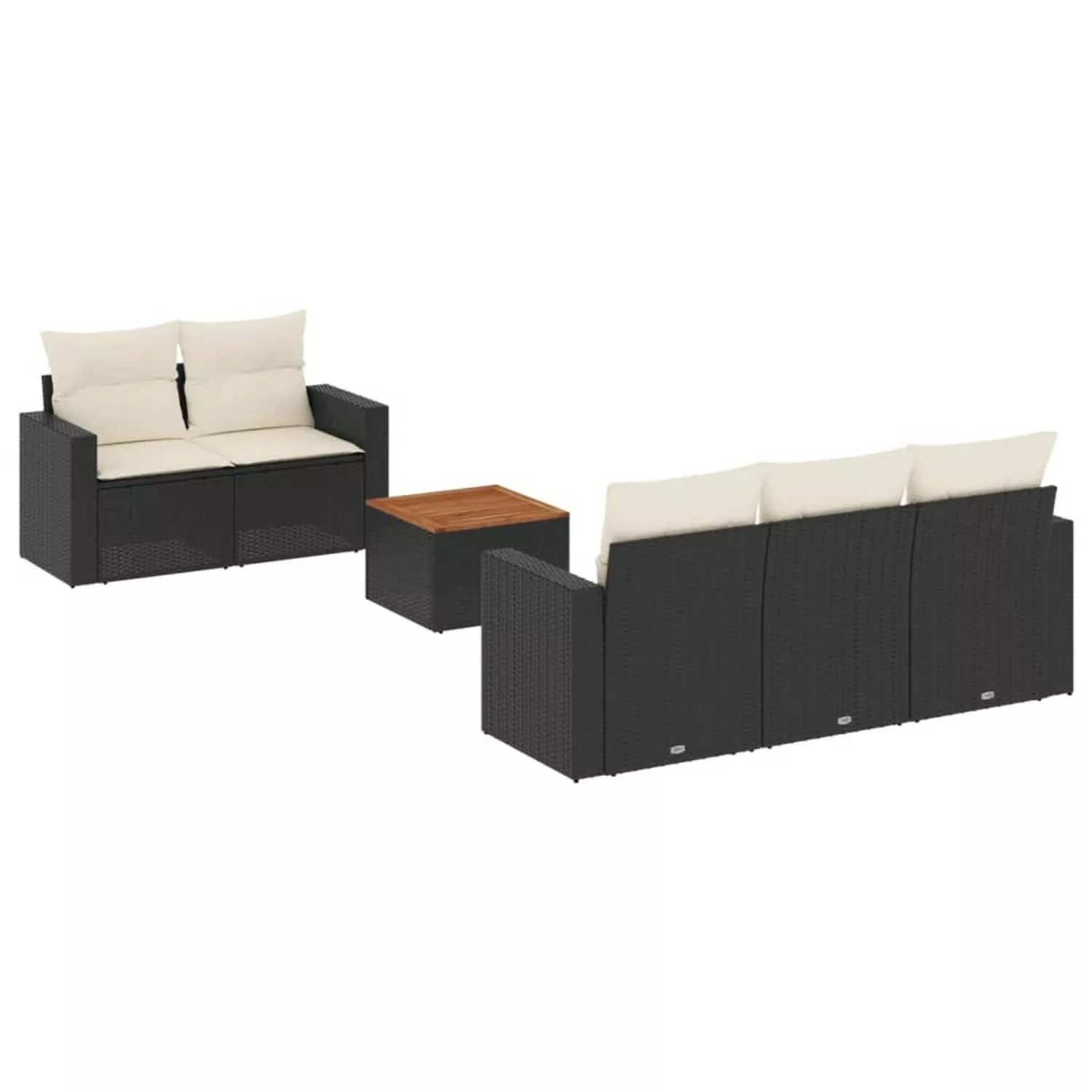 vidaXL 6-tlg Garten-Sofagarnitur mit Kissen Schwarz Poly Rattan Modell 85 günstig online kaufen